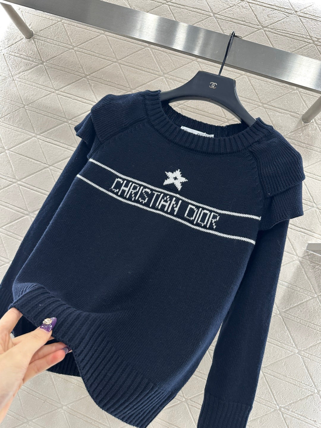Ruffled Five-Pointed Star Sweater