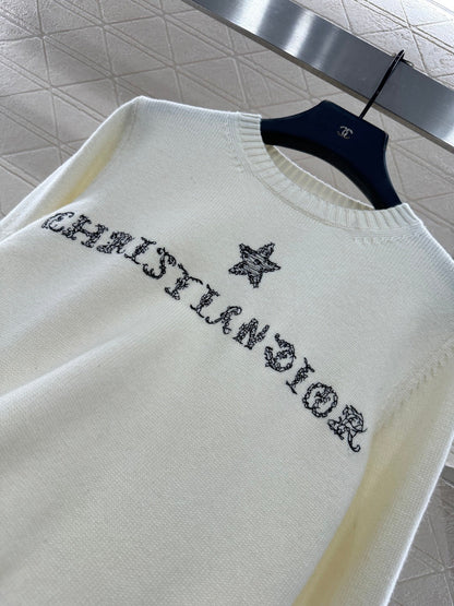 Embroidered Five-Pointed Star Sweater