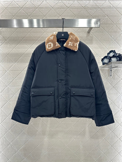Lamb's Fur Collar Cotton Jacket