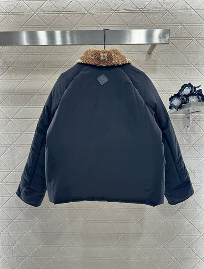 Lamb's Fur Collar Cotton Jacket