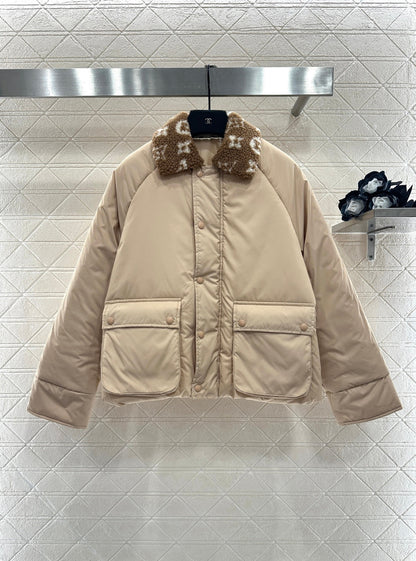 Lamb's Fur Collar Cotton Jacket