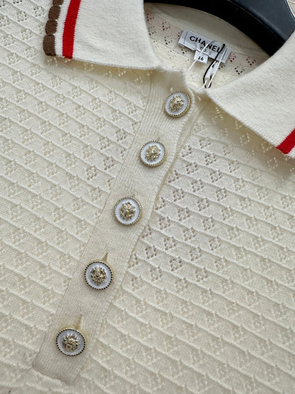 Color-Blocked Collared Knit Dress