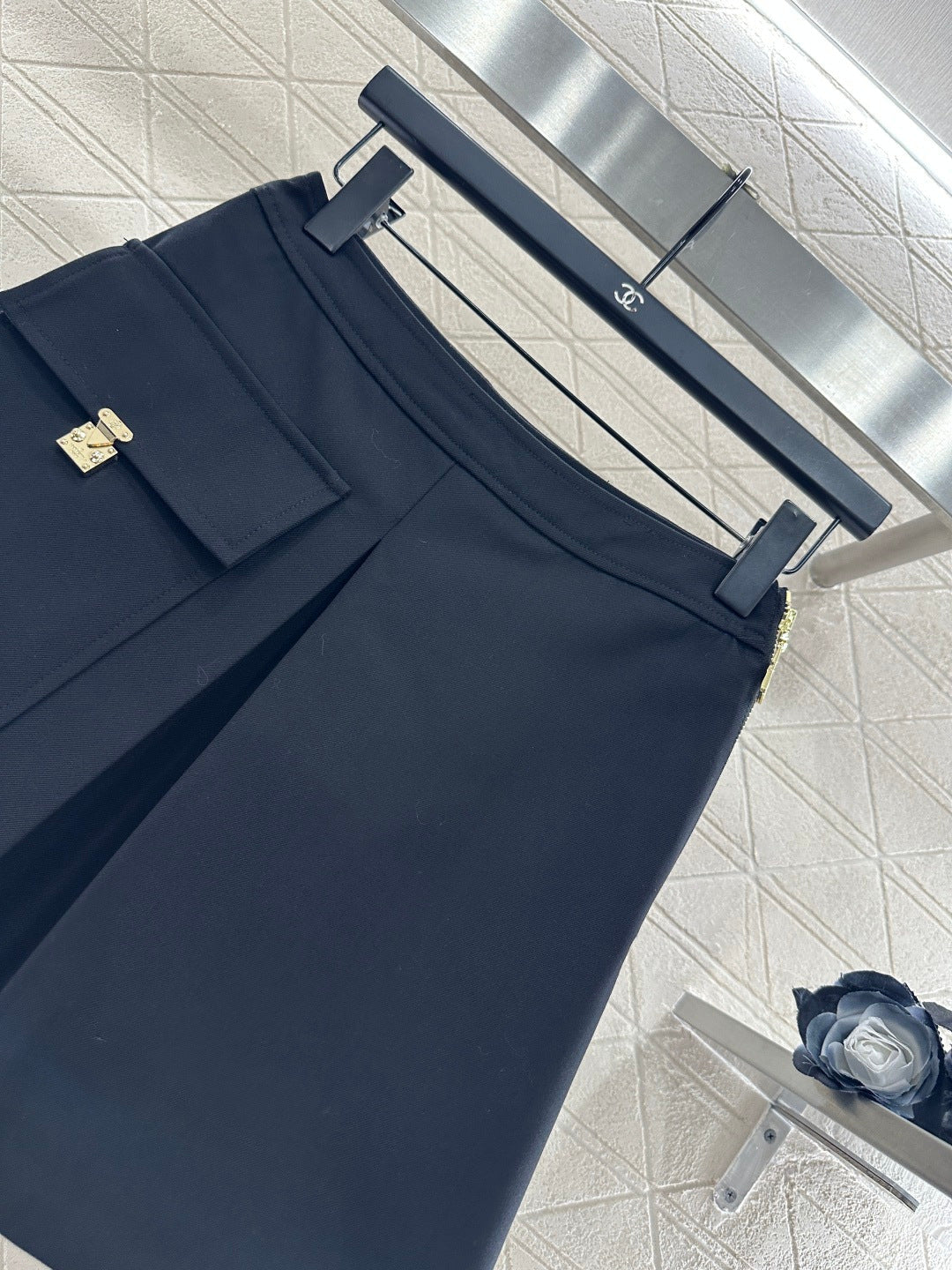 Zippered Leather Mini Skirt