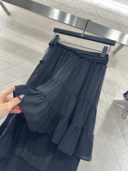 Belted Ruffle One-Piece Skirt