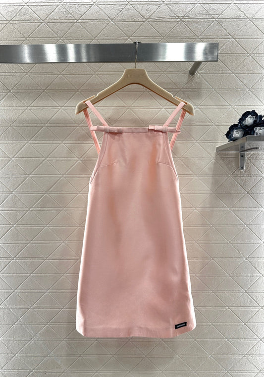 Backless Bow-Tie Slip Dress