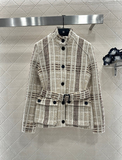 Stand Collar Belted Coat