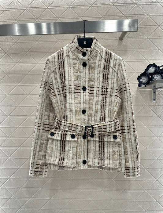 Stand Collar Belted Coat