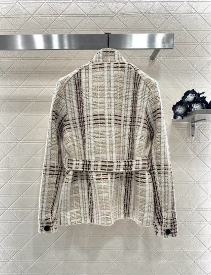 Stand Collar Belted Coat