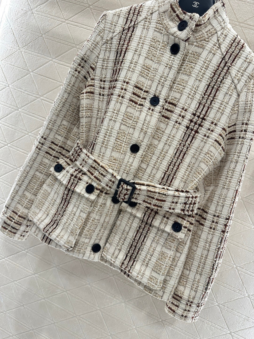 Stand Collar Belted Coat