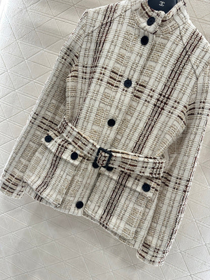 Stand Collar Belted Coat