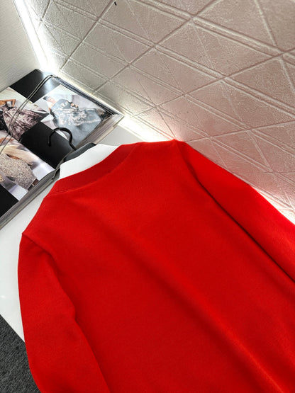 Color-blocked faux two-piece sweater