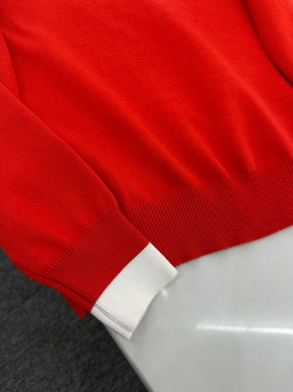 Color-blocked faux two-piece sweater