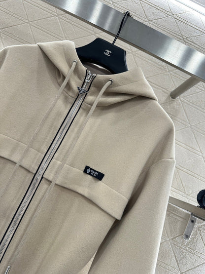 Hooded Belted Mid-Length Coat
