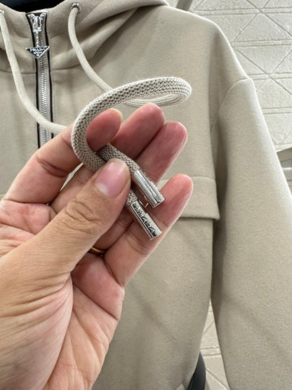Hooded Belted Mid-Length Coat