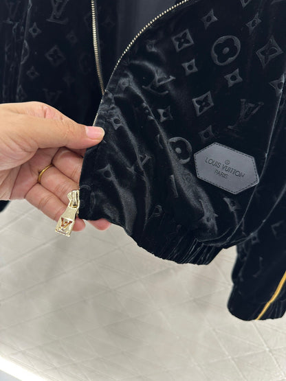 Embossed Velvet Baseball Jacket