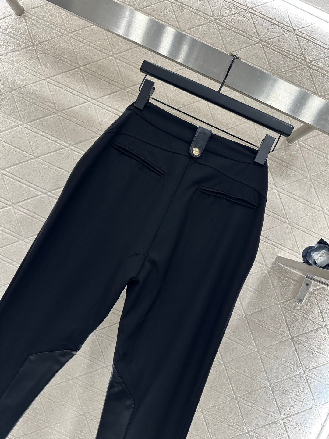 High-Elastic Leather Zipper Pants