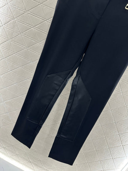 High-Elastic Leather Zipper Pants