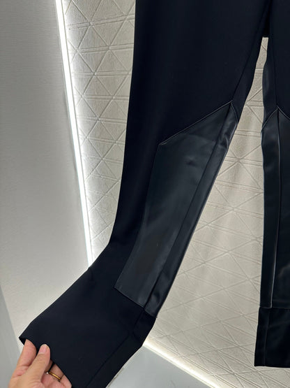 High-Elastic Leather Zipper Pants