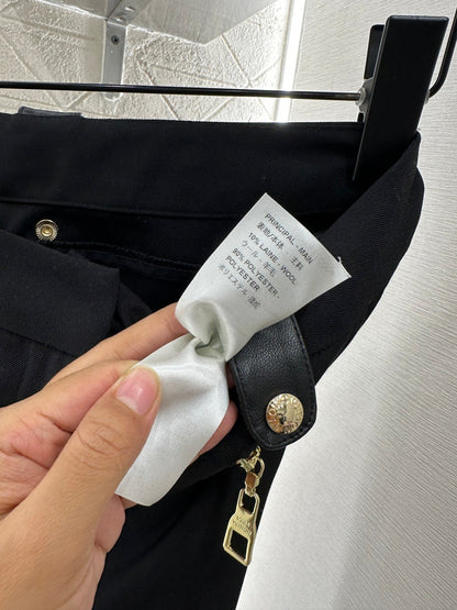 High-Elastic Leather Zipper Pants