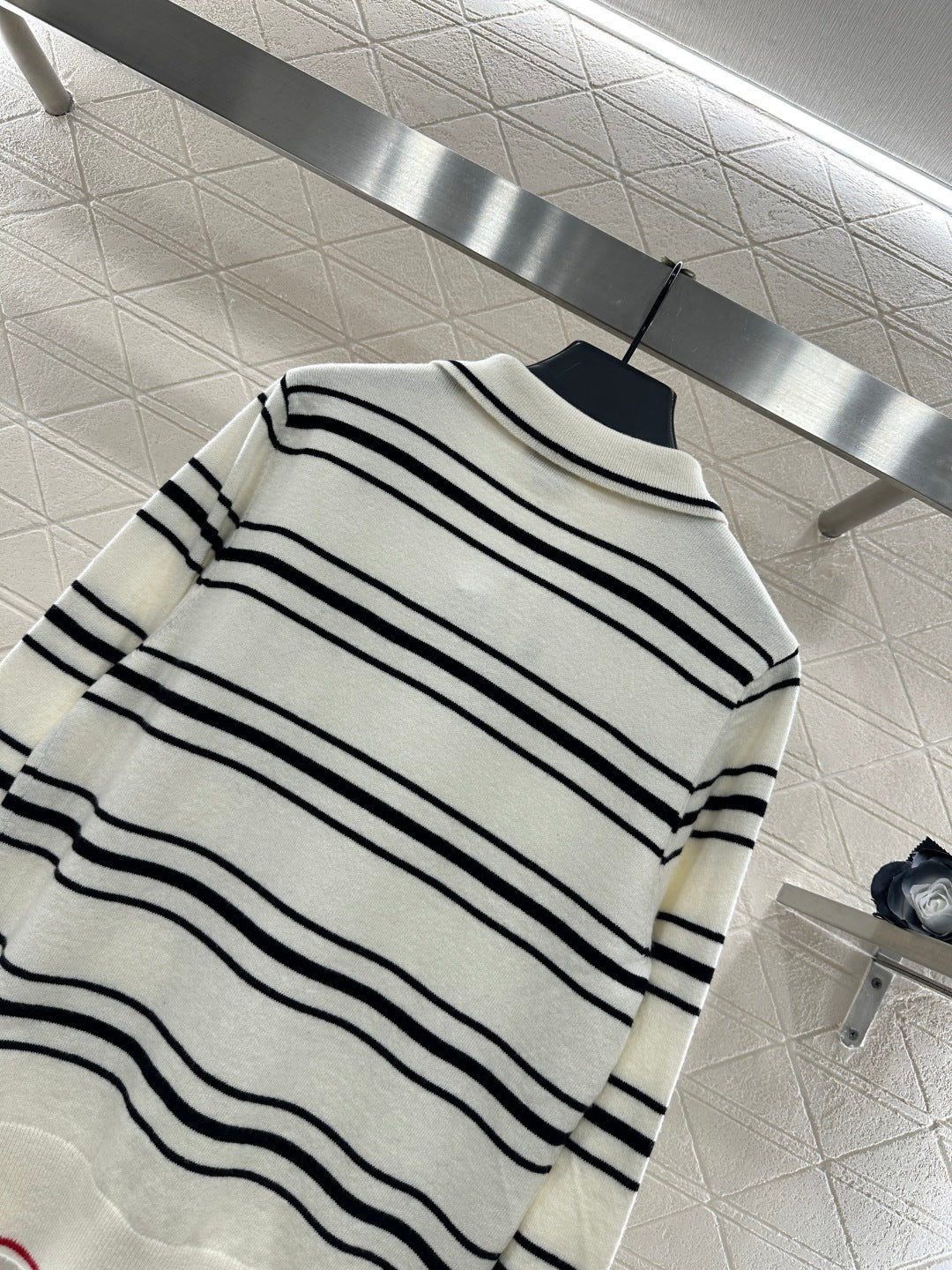Striped Collared Knit Cardigan