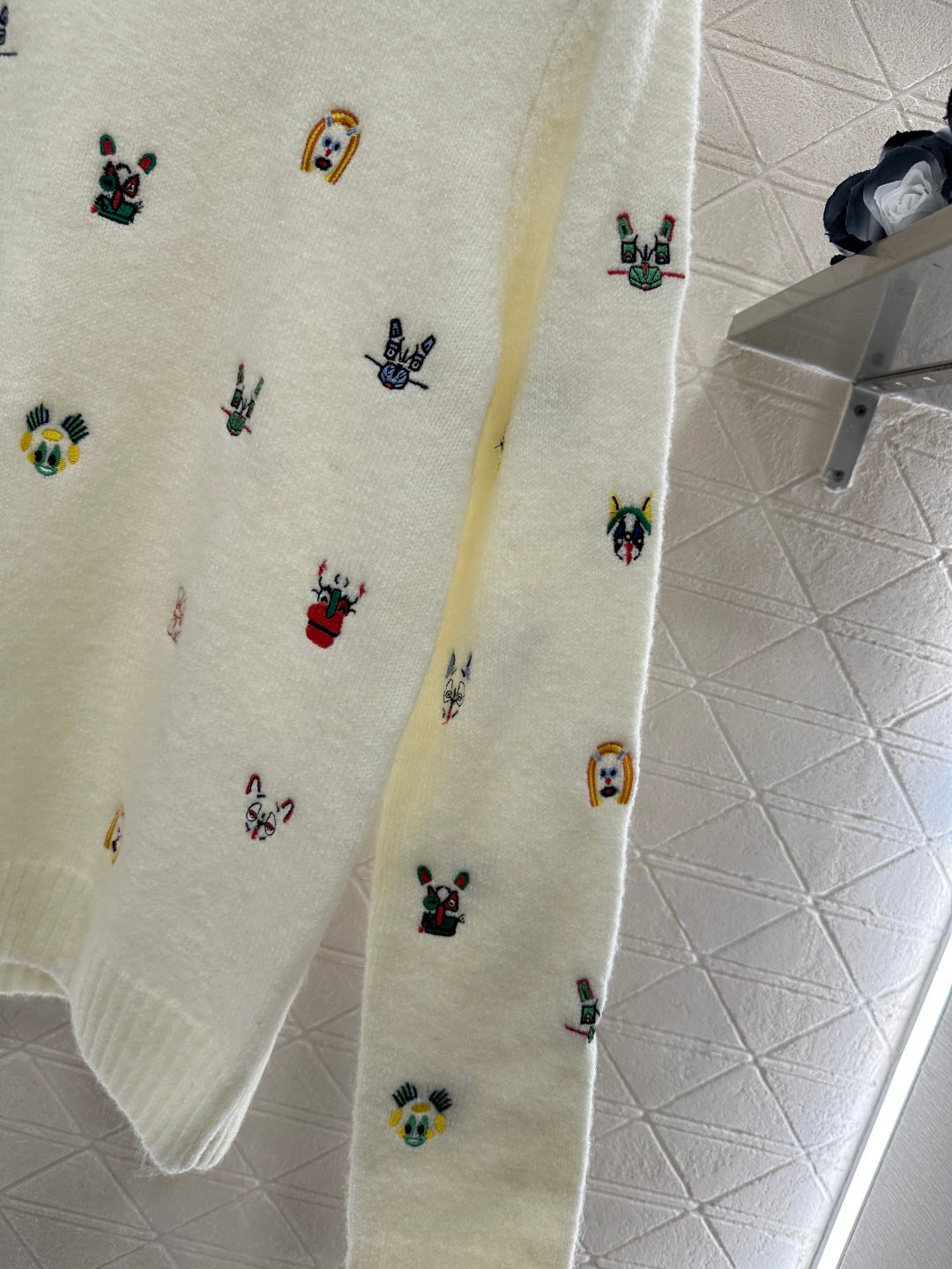 Embroidered Cartoon Knit Sweater