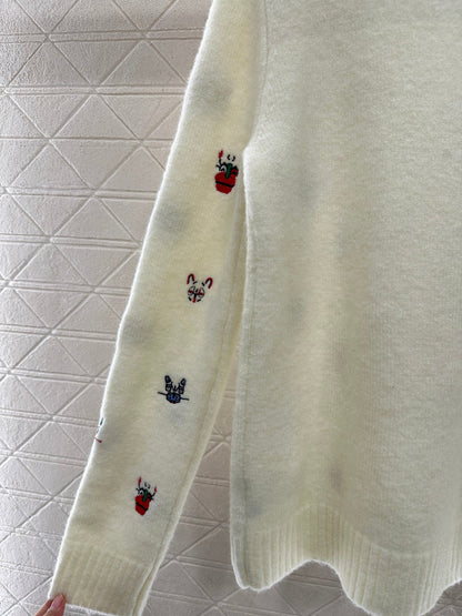 Embroidered Cartoon Knit Sweater