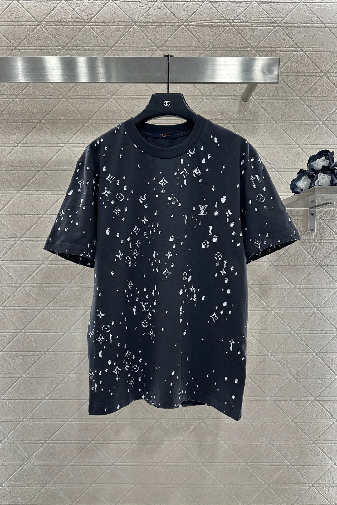 Rhinestone Print Logo T-Shirt