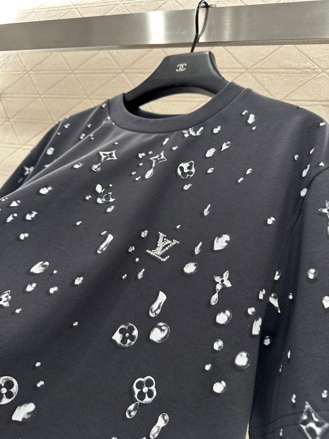 Rhinestone Print Logo T-Shirt