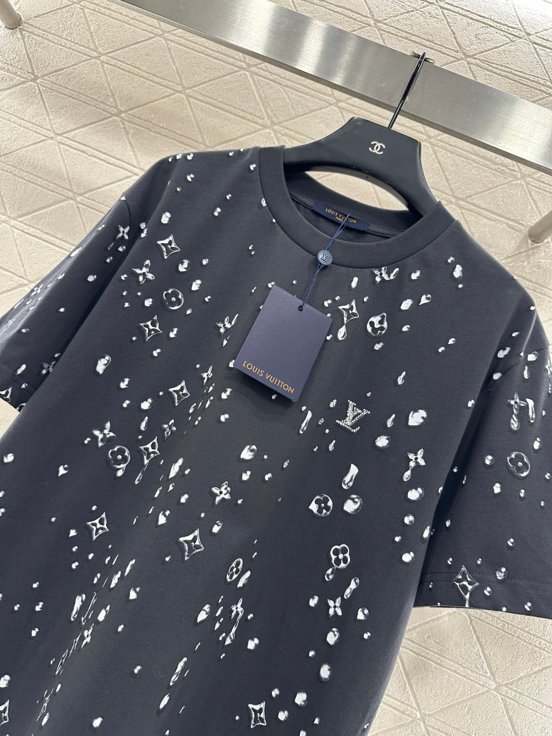 Rhinestone Print Logo T-Shirt