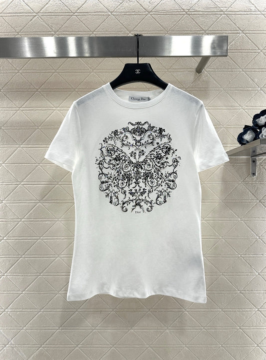 Beaded Print Logo T-Shirt