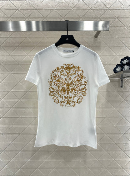 Beaded Print Logo T-Shirt