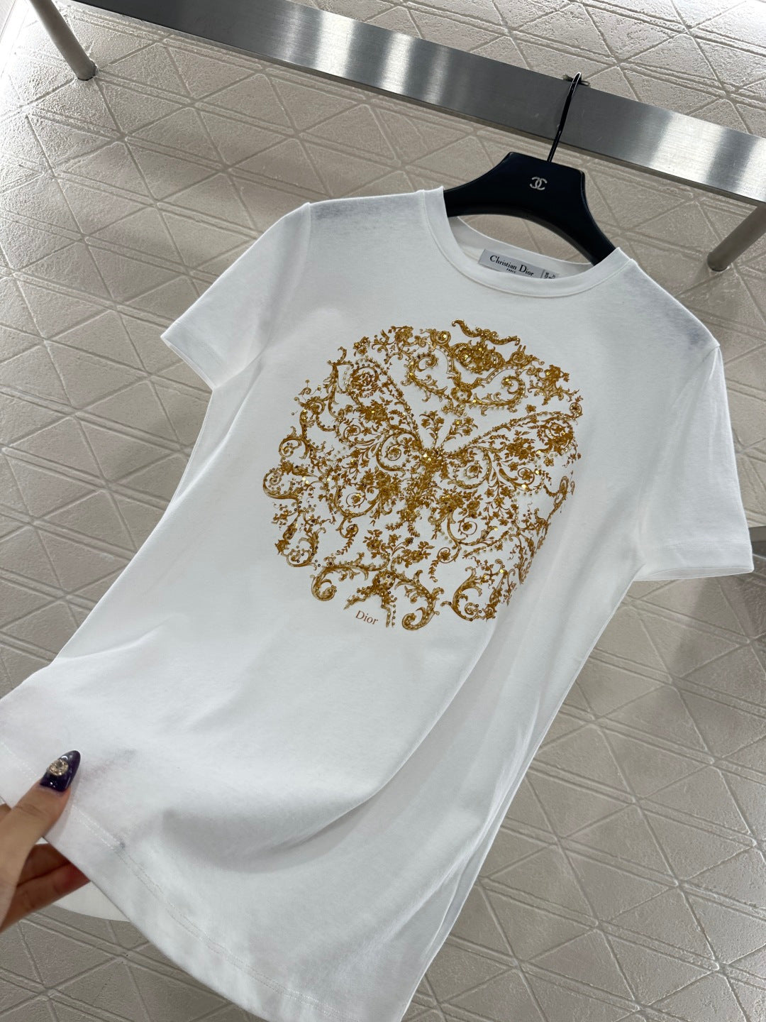 Beaded Print Logo T-Shirt
