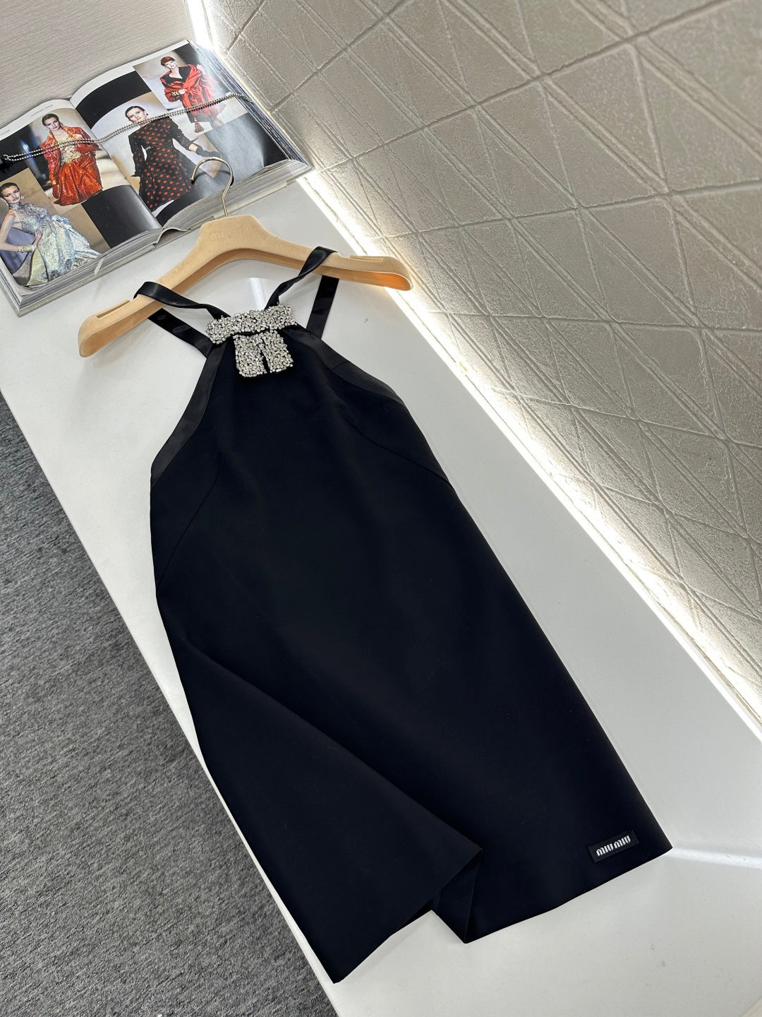 Rhinestone Halter Neck Dress