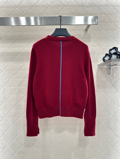 Embroidered Color-Blocked Sweater