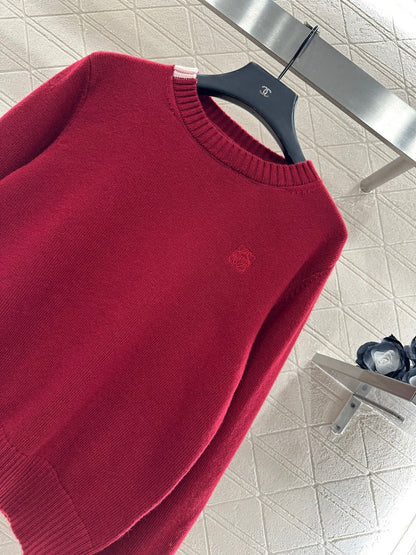 Embroidered Color-Blocked Sweater