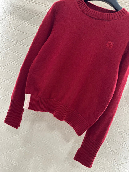 Embroidered Color-Blocked Sweater