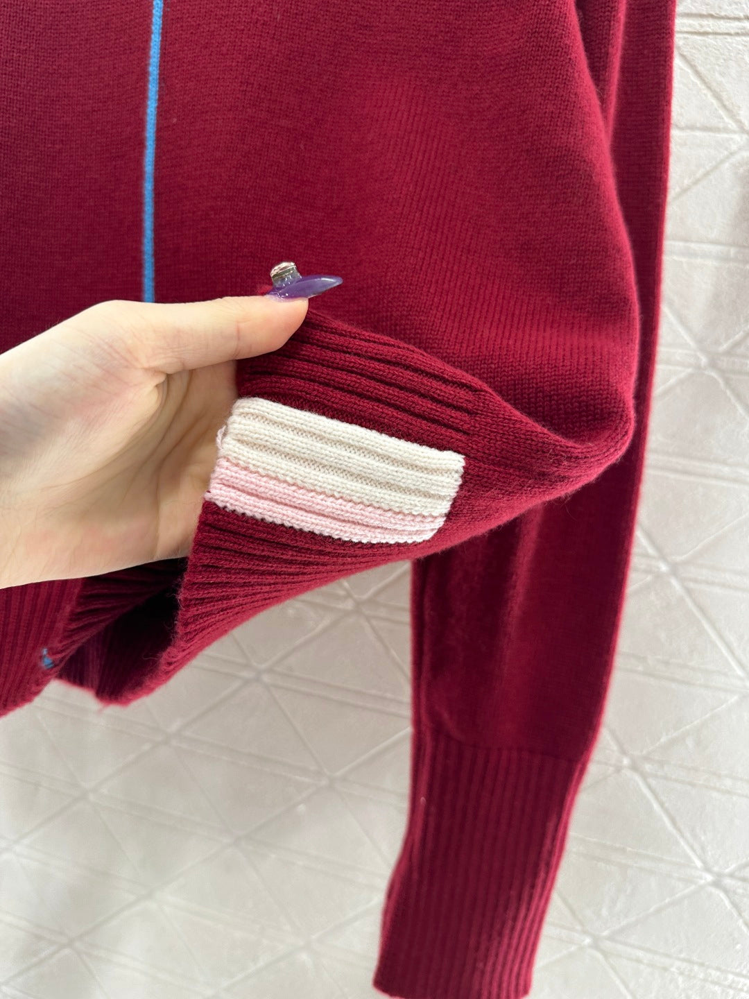 Embroidered Color-Blocked Sweater