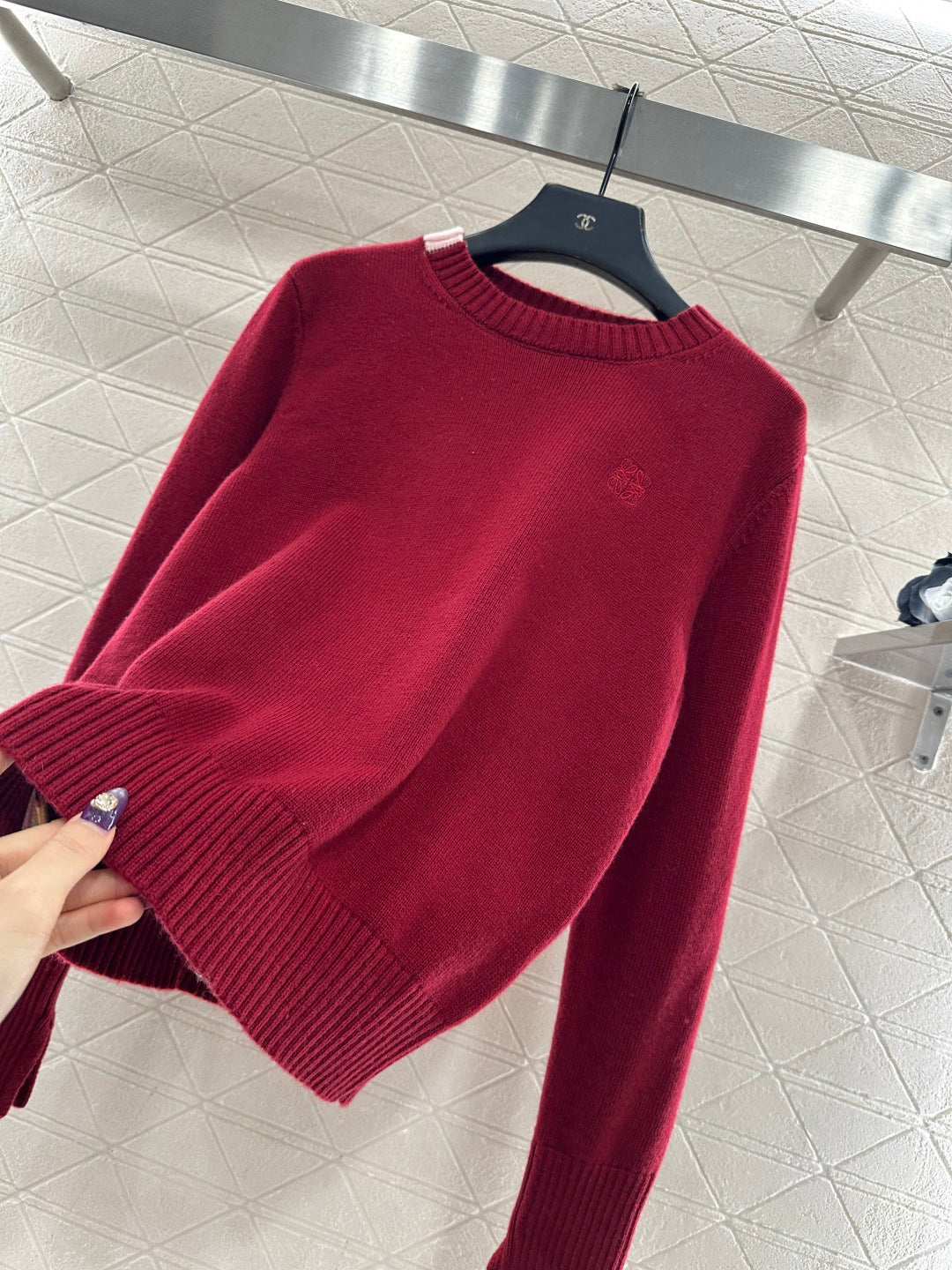 Embroidered Color-Blocked Sweater