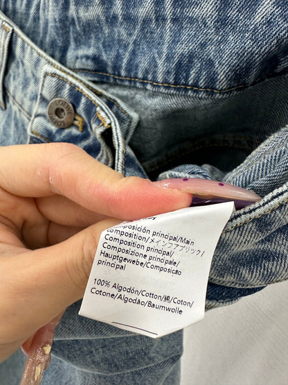 Pleated Curved Denim Pants