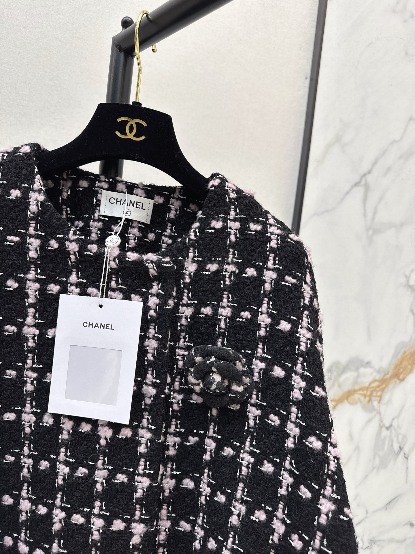 Woven Plaid Tweed Cape Coat
