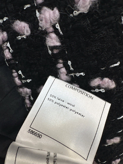 Woven Plaid Tweed Cape Coat