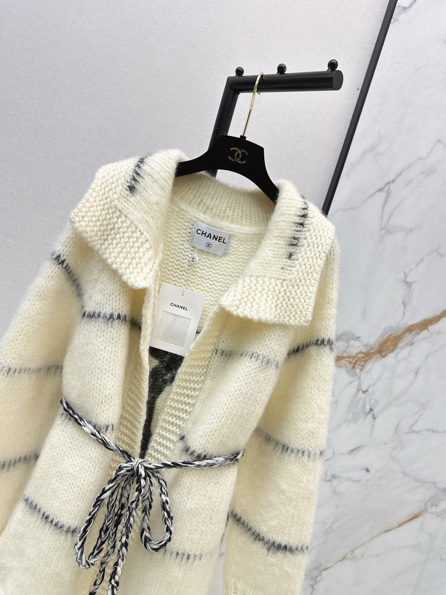 Mohair belted cardigan