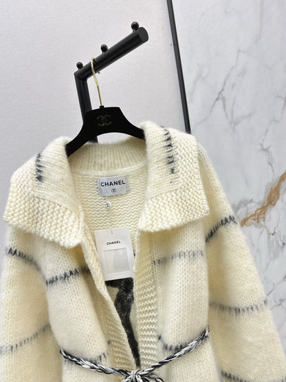 Mohair belted cardigan