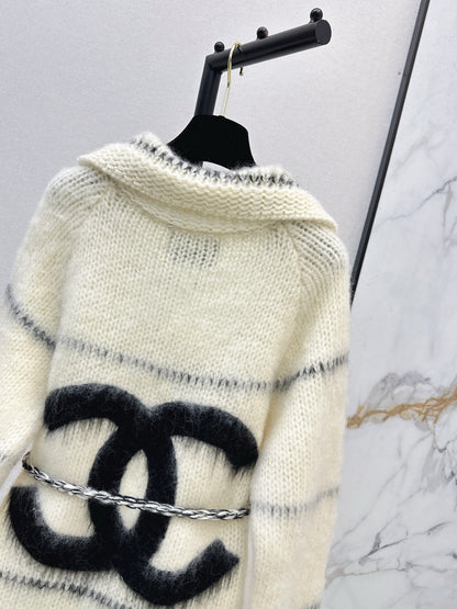 Mohair belted cardigan