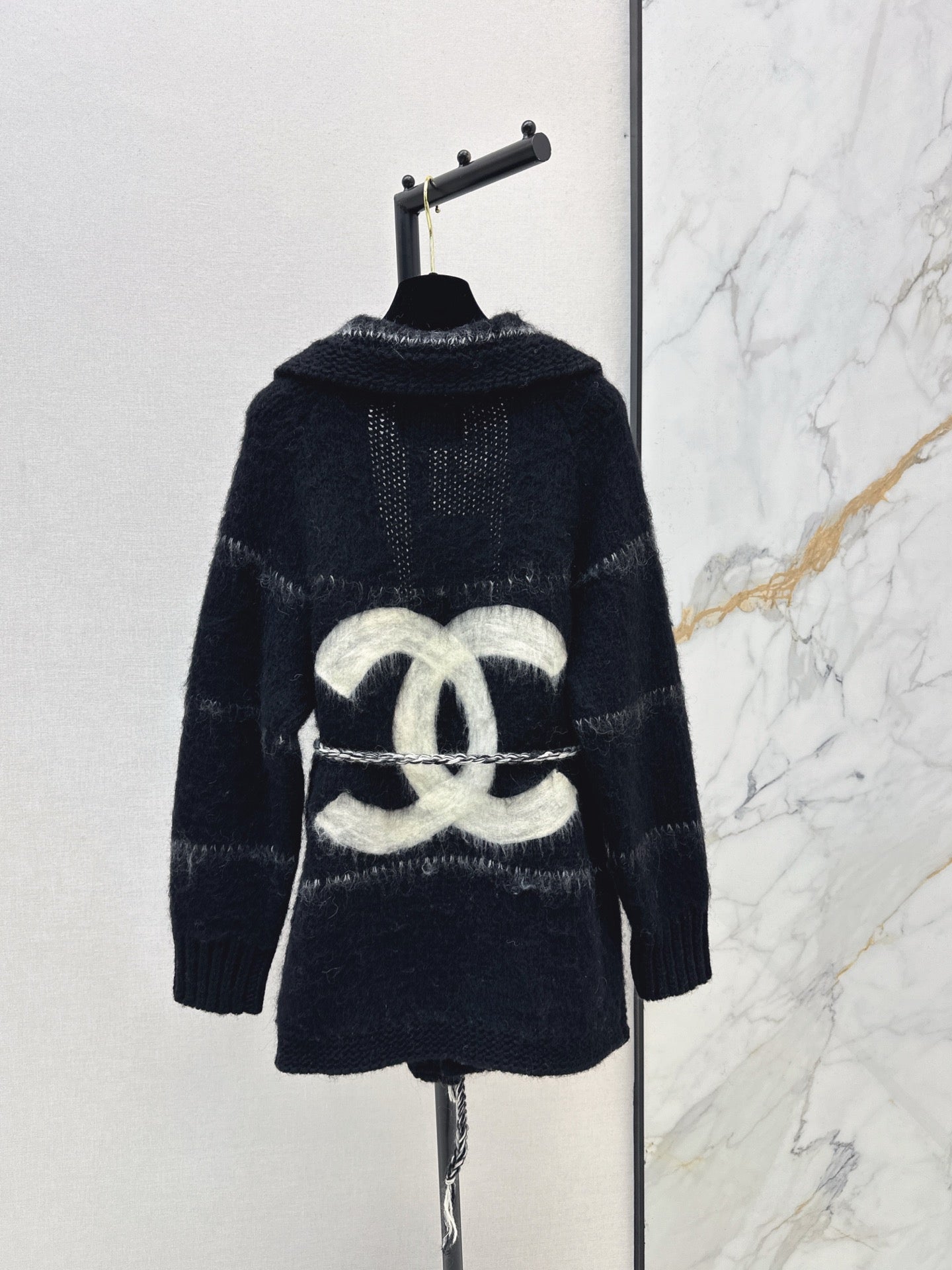 Mohair belted cardigan
