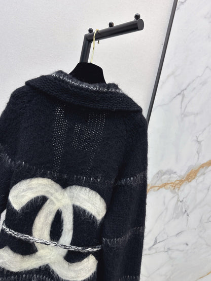 Mohair belted cardigan