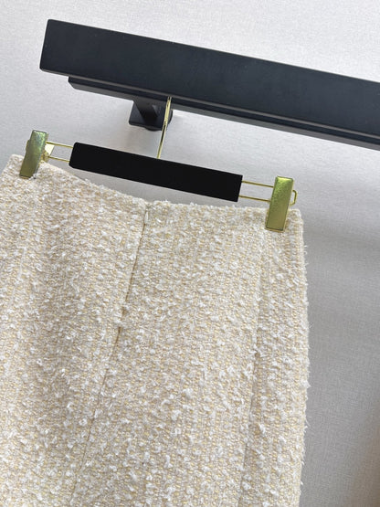 Short woven cardigan + pencil skirt