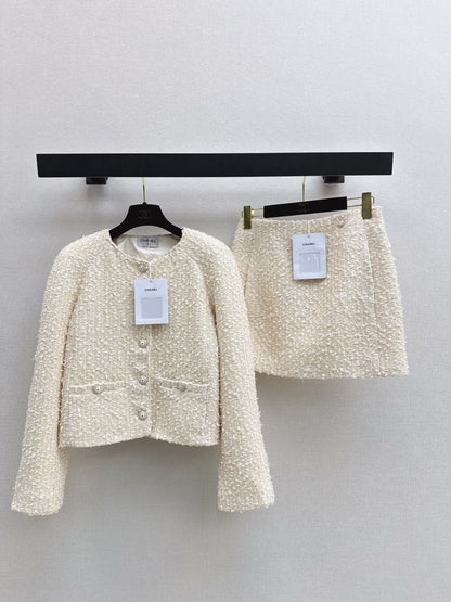 Short woven cardigan + pencil skirt