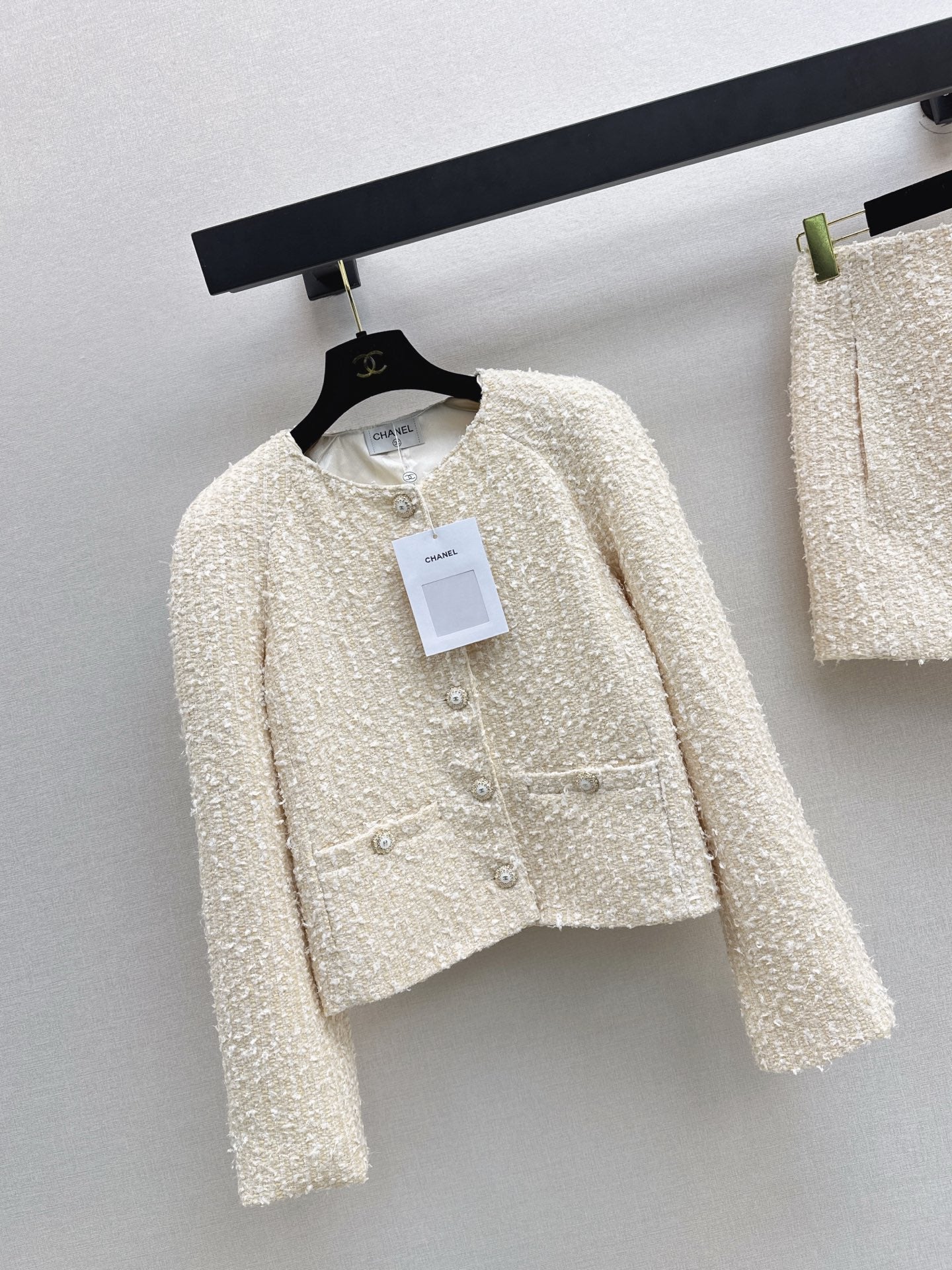 Short woven cardigan + pencil skirt