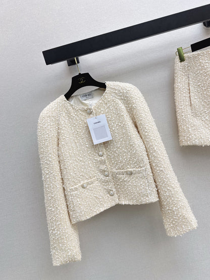 Short woven cardigan + pencil skirt